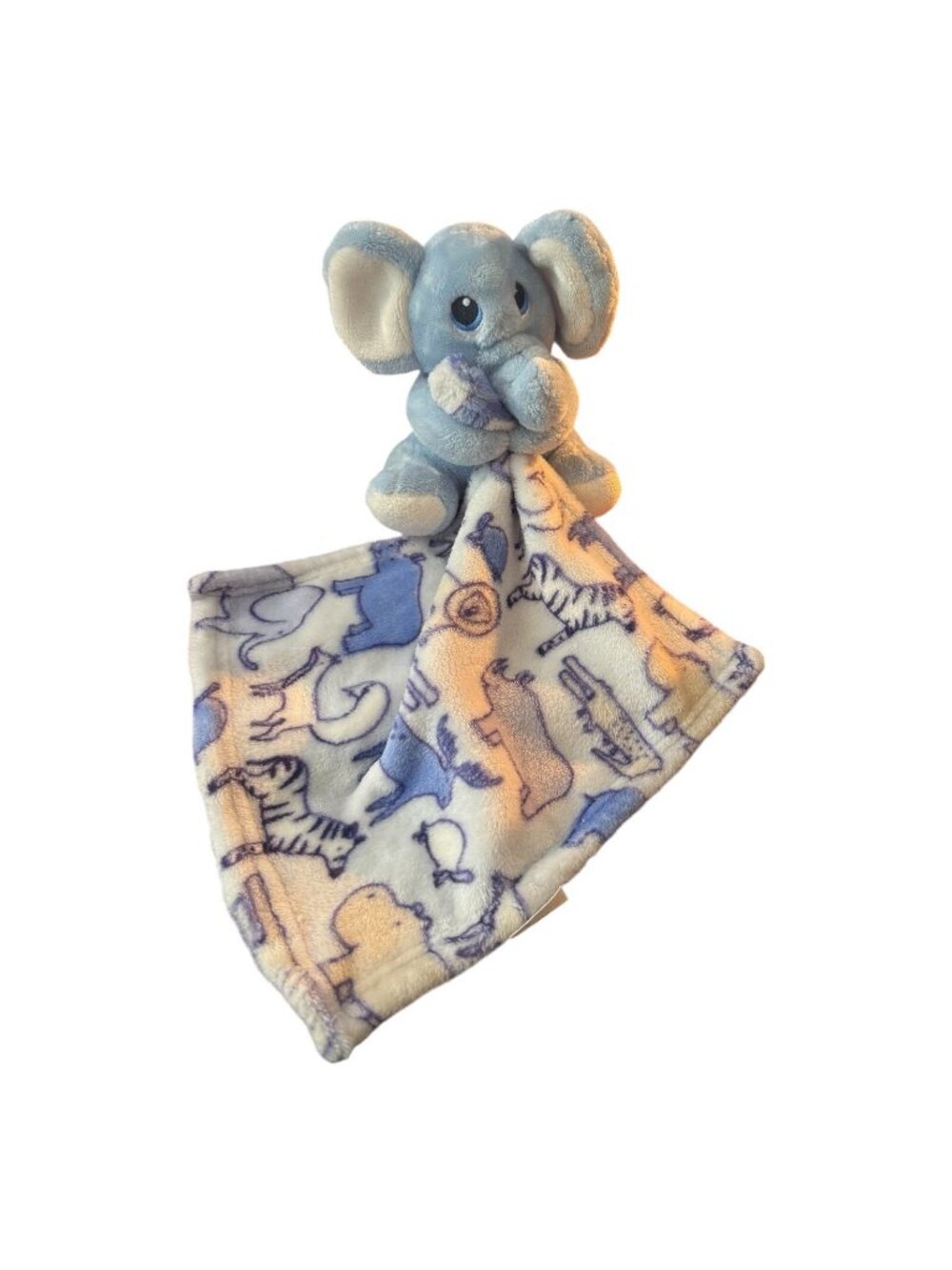 Little Beginnings Blue Elephant Lovey Baby Security Blanket Safari